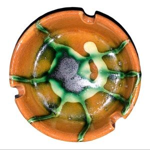 VTG 1970’s Lebanon Ashtray MidCentury Modern Retro Orange Green